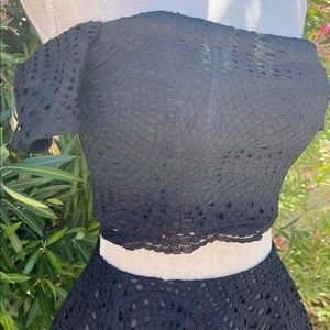 black laced 2 piece dress